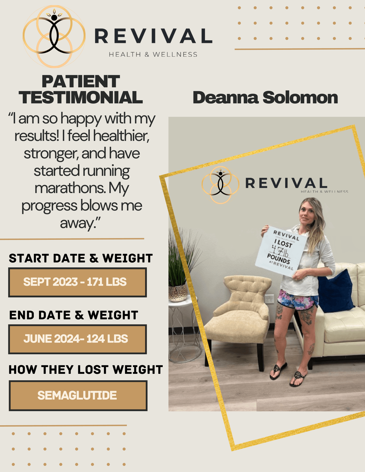 Deanna Solomon - Revival Health & Wellness patient testimonial