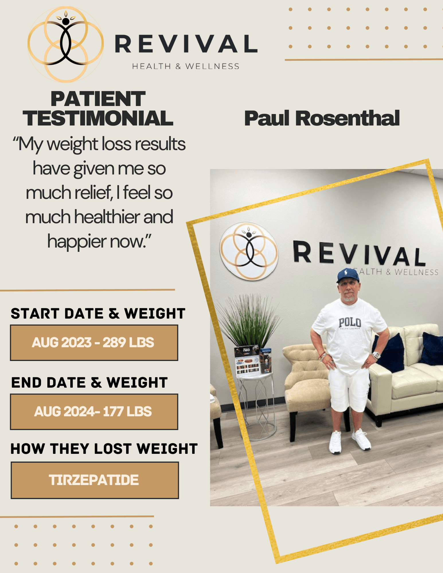 Paul Rosenthal - Revival Health & Wellness patient testimonial