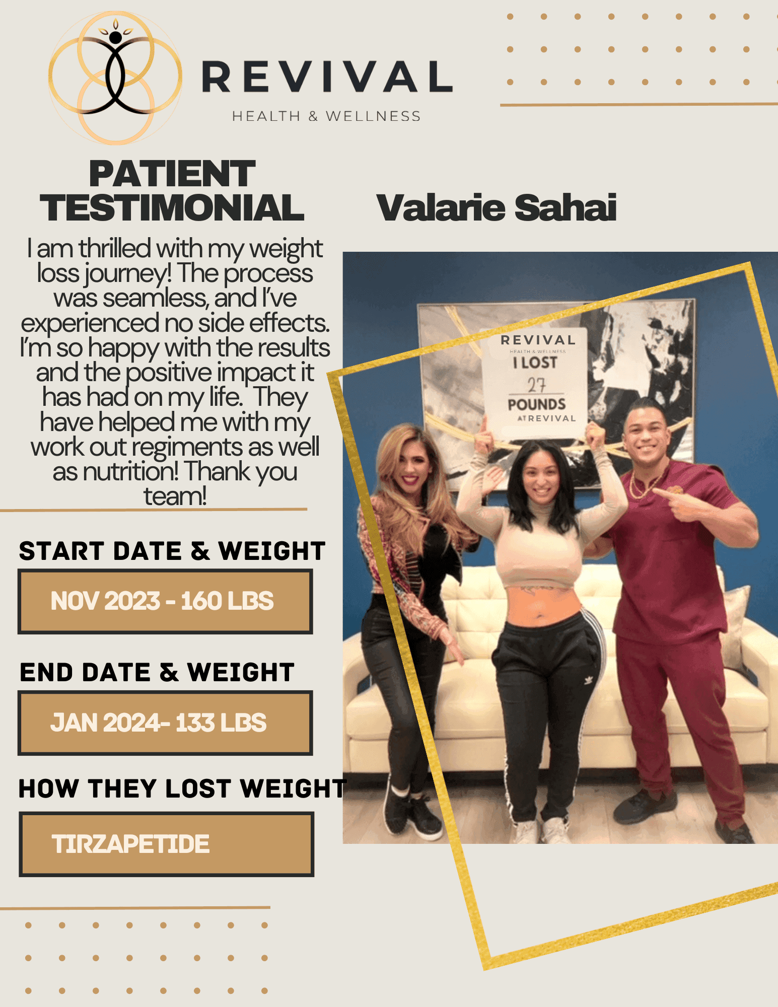 Valarie Sahai - Revival Health & Wellness patient testimonial