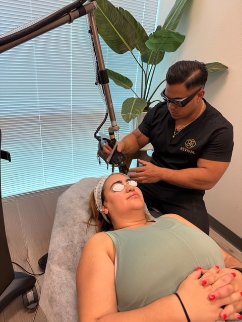 Revival medical provider performing a CoolPeel® CO₂ treatment