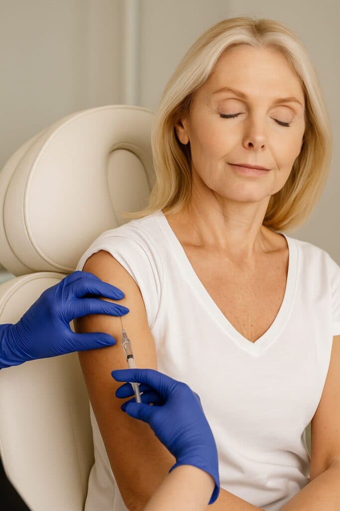 PRP injection being administered