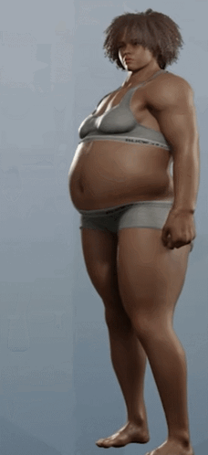 Body fat-loss transformation animation